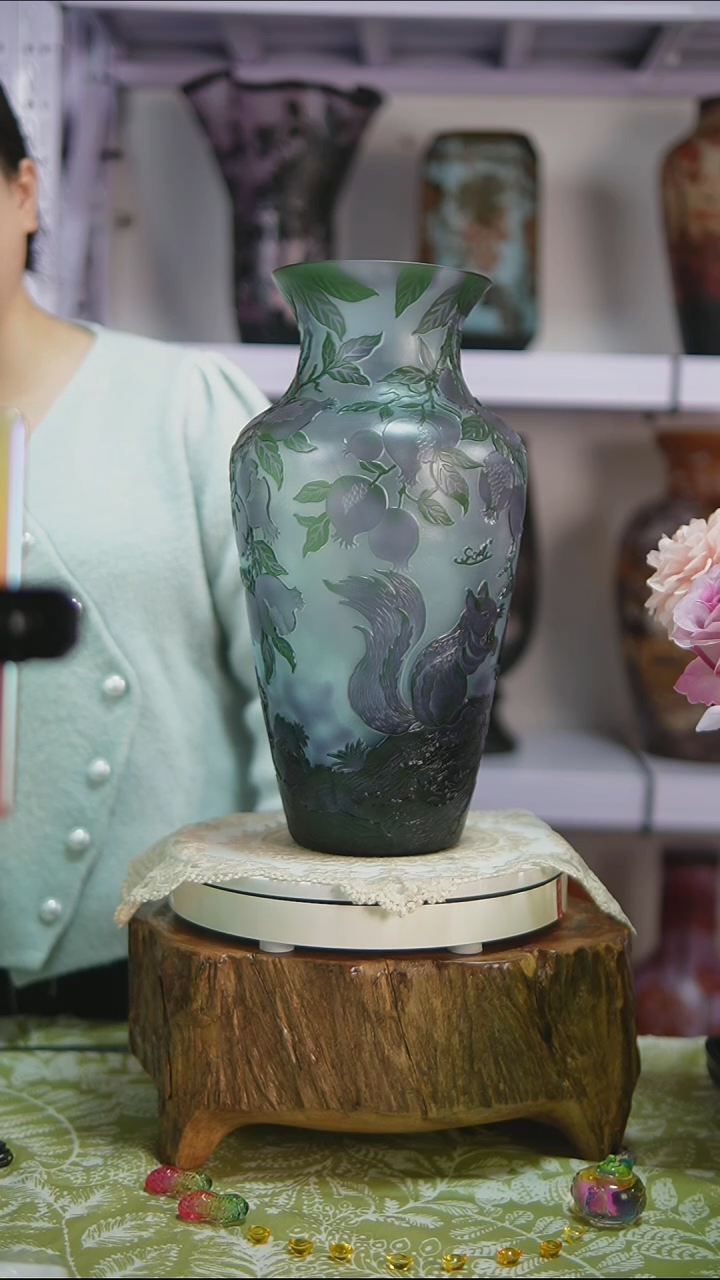 琉璃【11】特价格雷花瓶