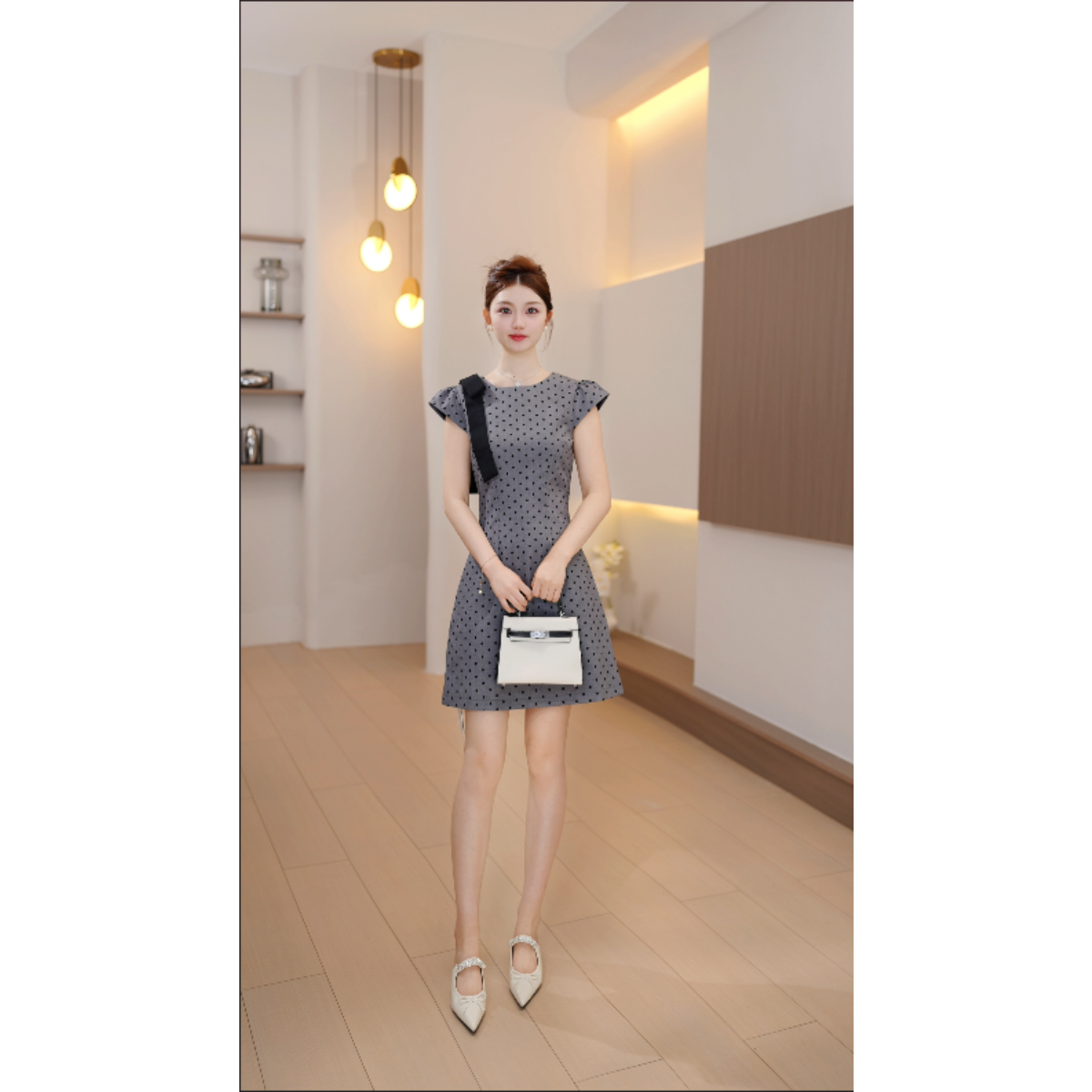 La Chapelle/拉夏贝尔夏季新款气质漂亮短袖连衣裙X0246