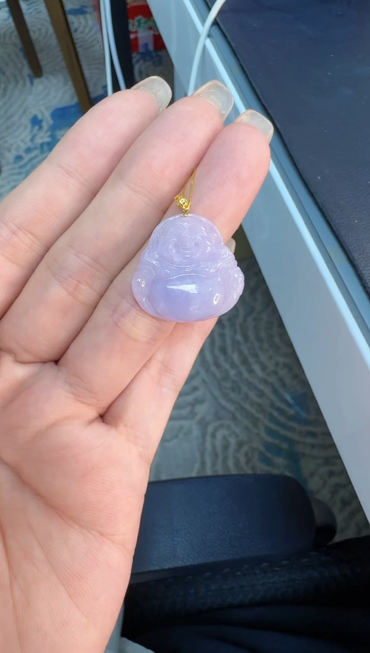 翡翠18K金镶嵌颈饰缅甸翡翠A或吊坠