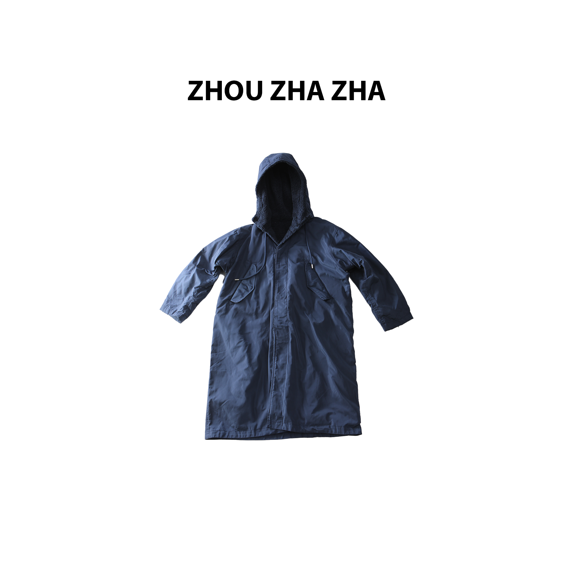 【周炸炸】连帽工装外套 宽松休闲中长款高级感冲锋大衣#539835