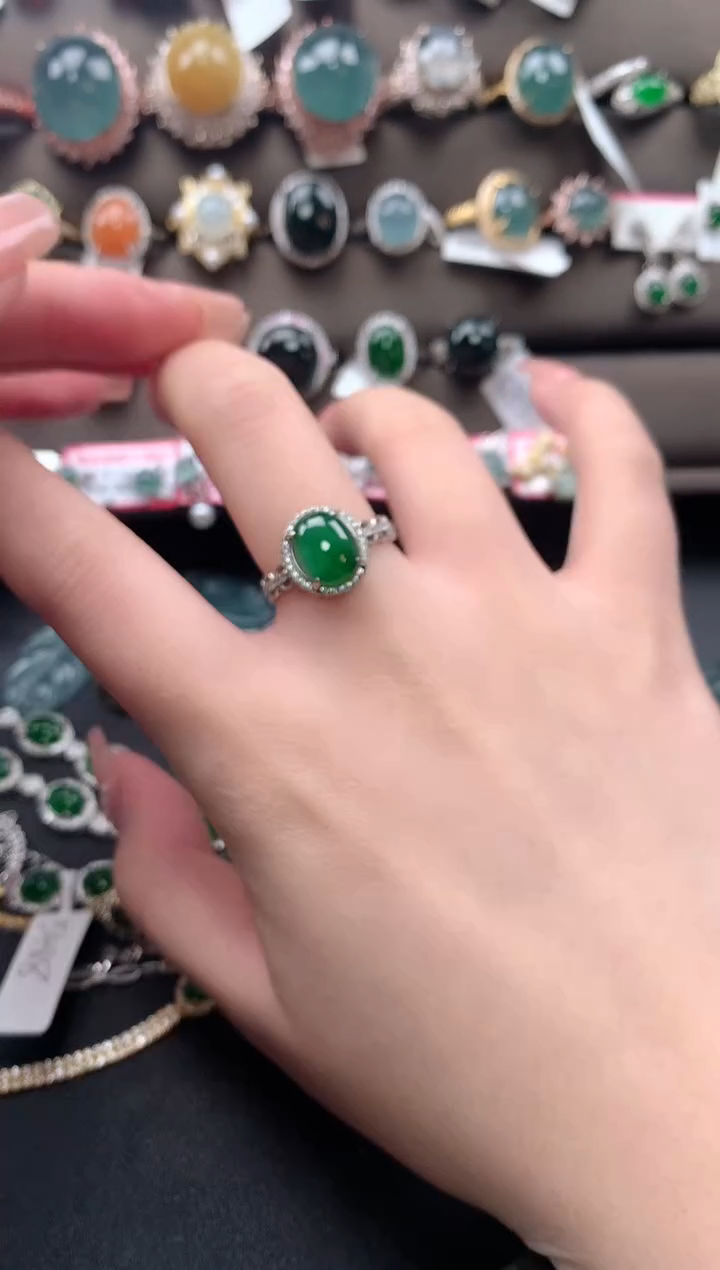 【闪购商品】翡翠戒指银S925镶嵌42141