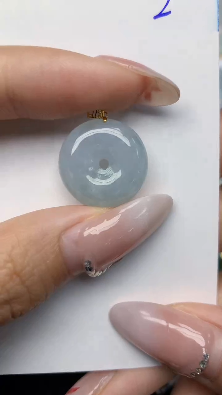 【闪购商品】翡翠颈饰18K金镶嵌天然翡翠A货，