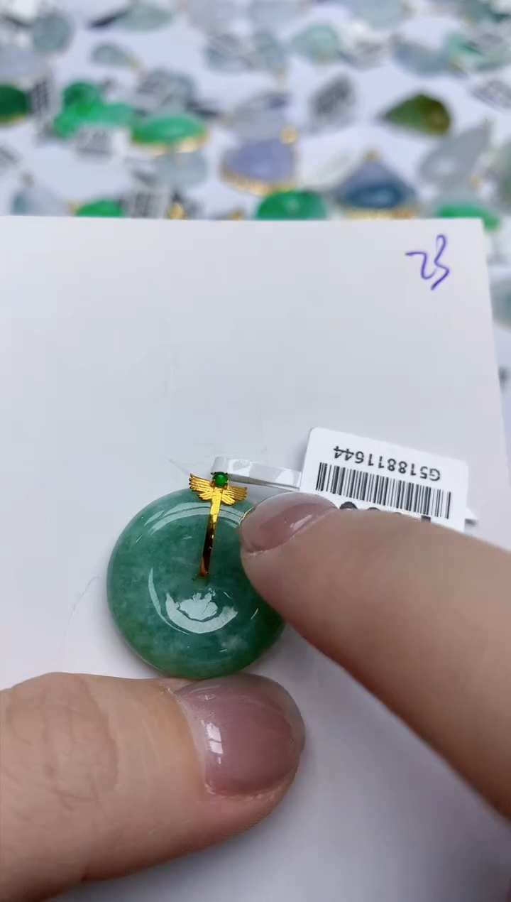 【闪购商品】翡翠颈饰18K金镶嵌天然翡翠A货