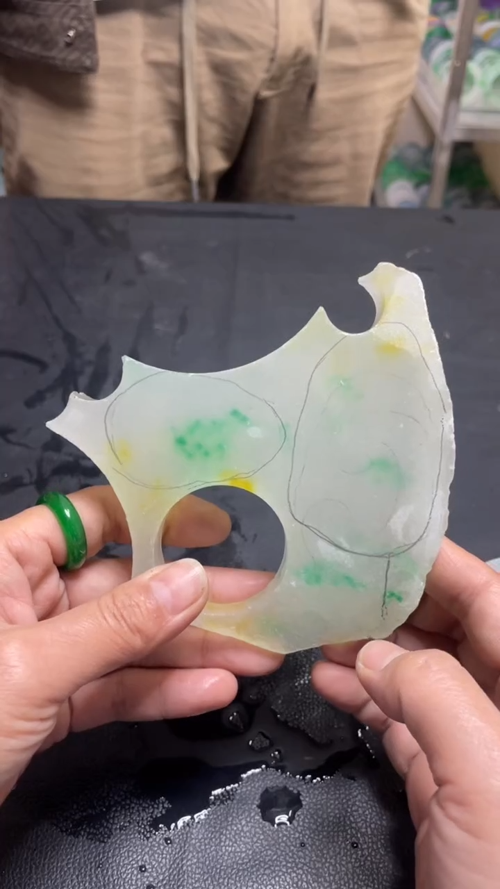 玉冰春彩边角毛坯