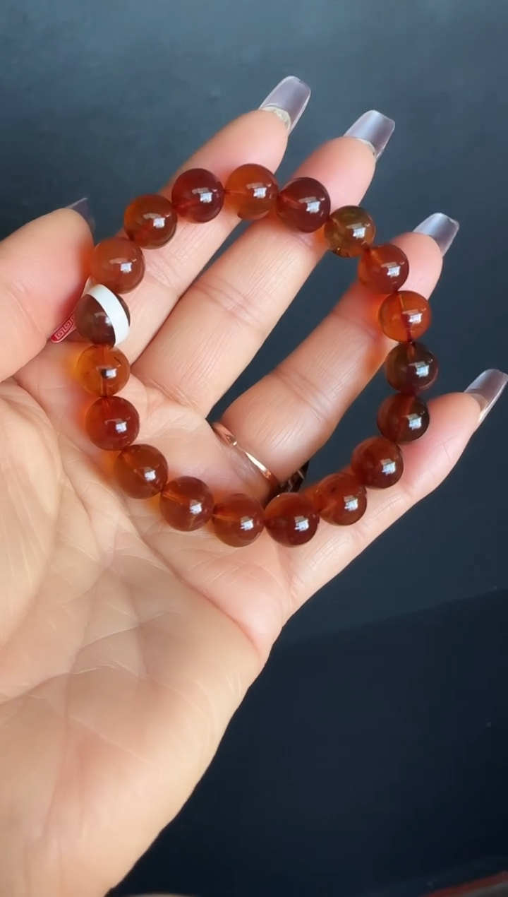 手串琥珀未镶嵌#5缅甸琥珀紫罗兰手串10mm