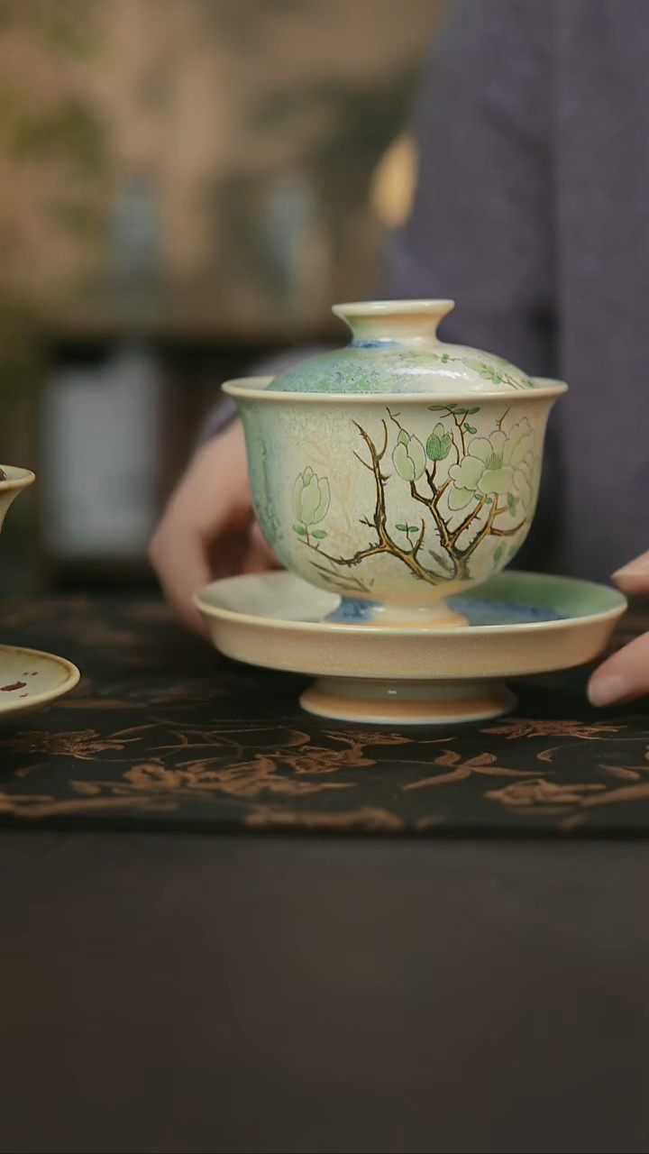 景德镇陶瓷杯碗柴烧多人