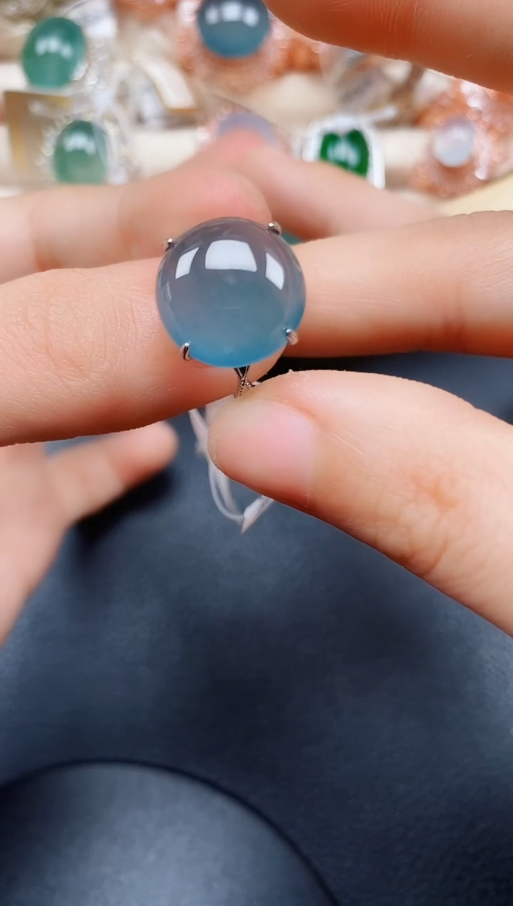 【闪购商品】翡翠戒指银S925镶嵌翡翠