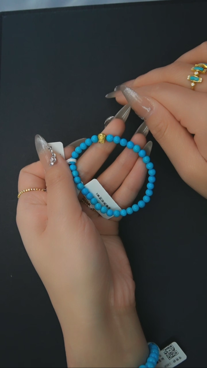 【闪购商品】绿松石手链18K金镶嵌发货一件