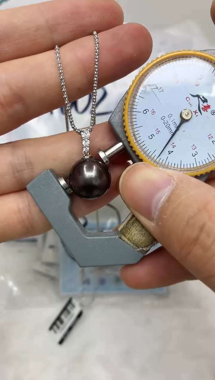 银S925镶嵌DA海水珍珠吊坠14-15 y1002