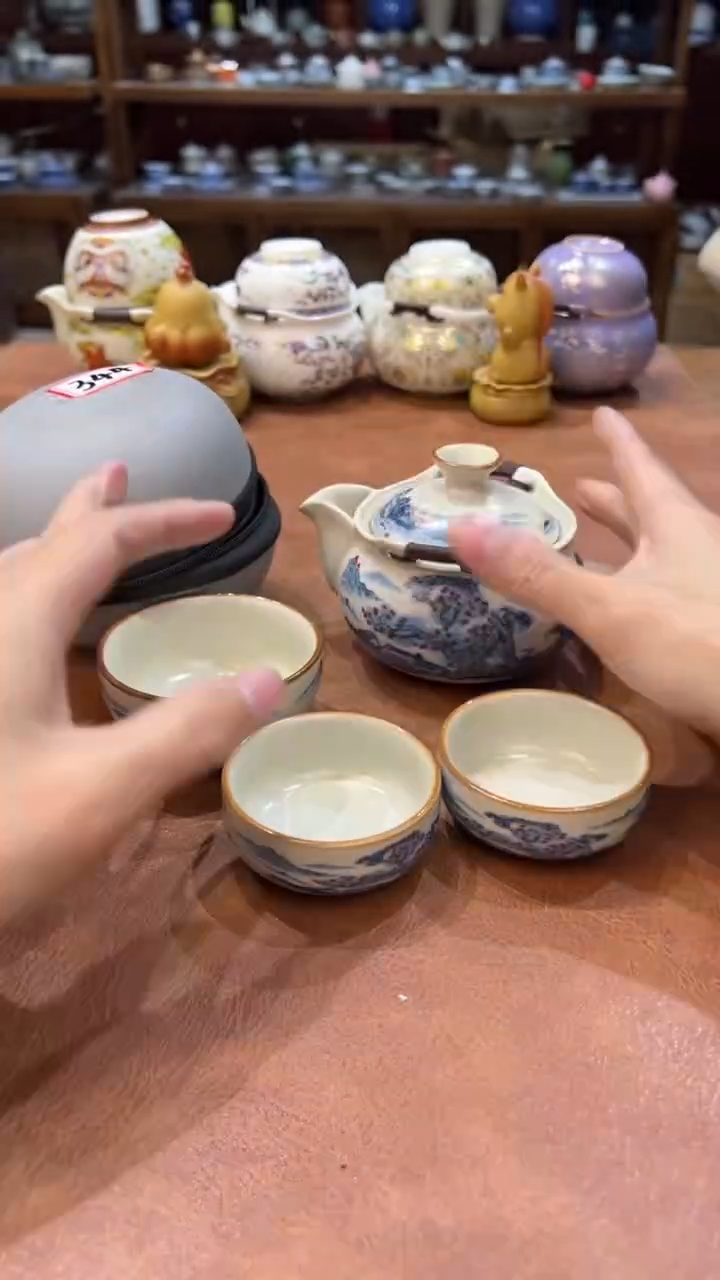 真的很便宜会开片的旅行茶具