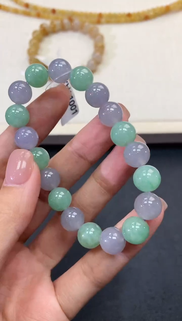 【闪购商品】翡翠手串未镶嵌w255紫货有色差