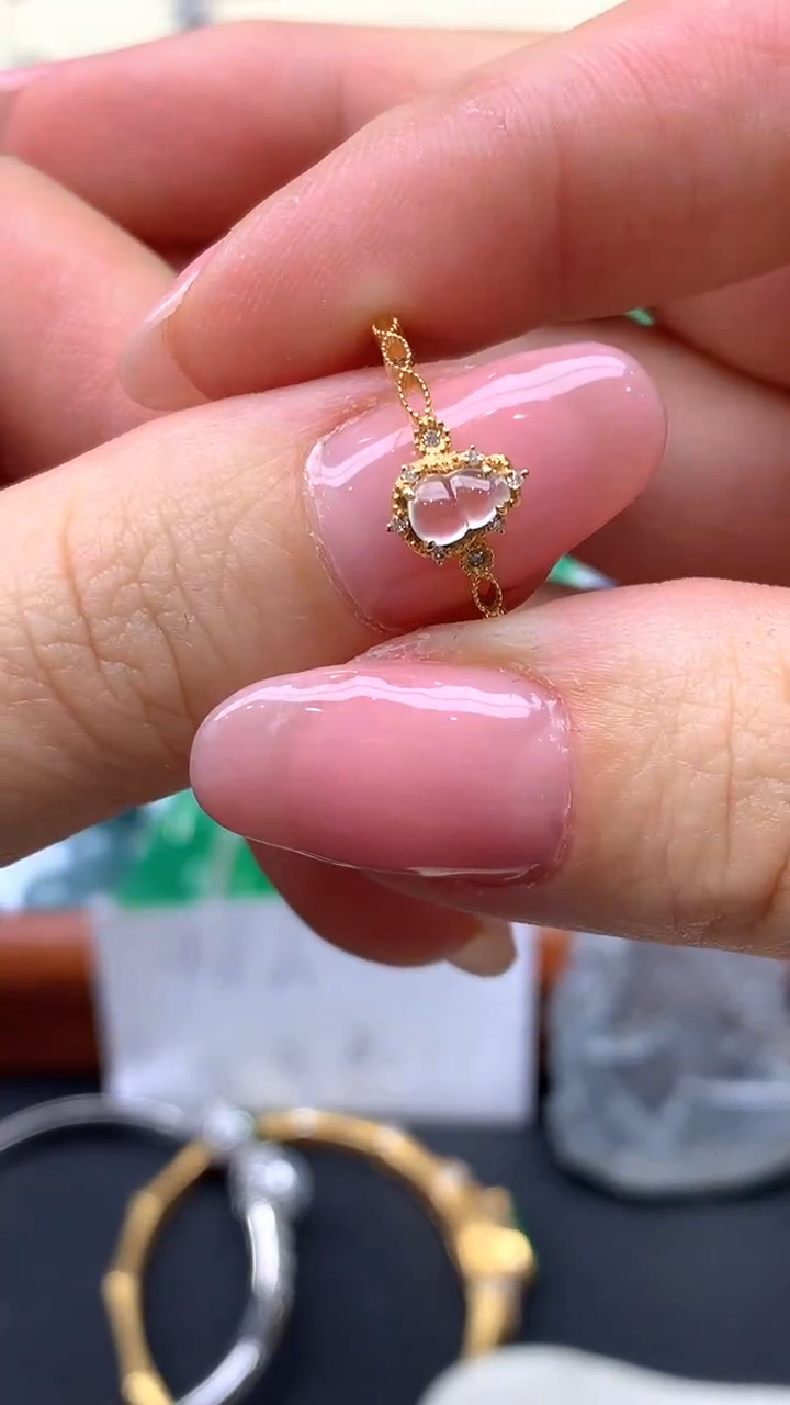 【闪购商品】翡翠戒指18K金镶嵌176-天然翡翠