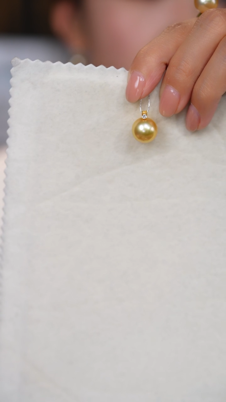 【闪购商品】海水珍珠吊坠(不含链)18K金镶嵌金珠12-13mm