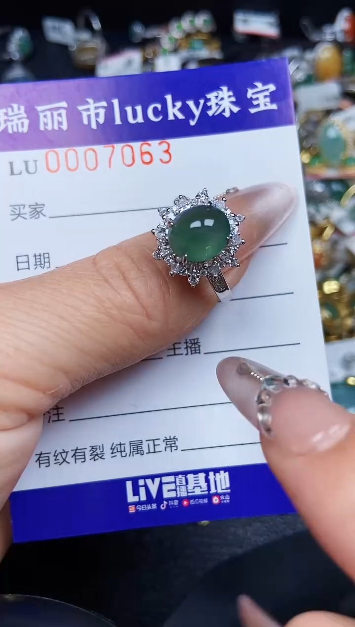 翡翠银S925镶嵌颈饰7063