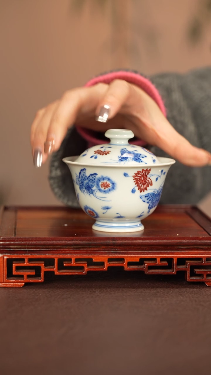 【闪购商品】盖碗永明尚玩景德镇手工手绘陶瓷