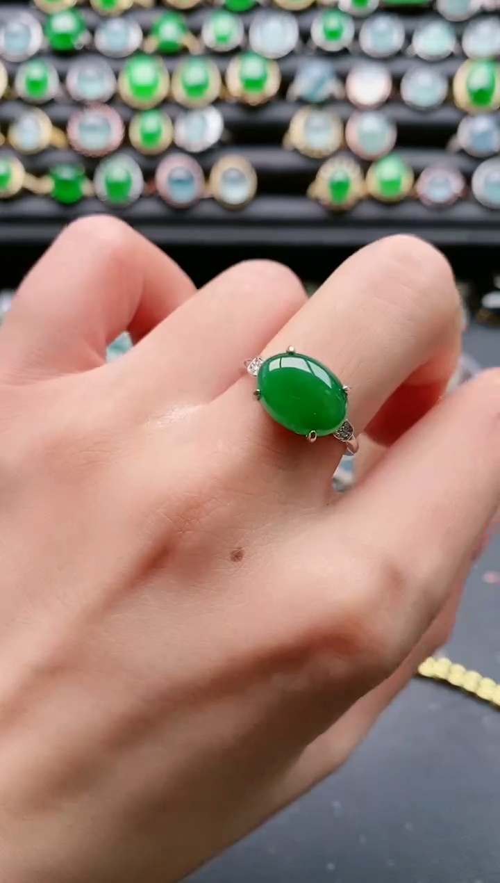 【闪购商品】翡翠戒指银S925镶嵌11111111