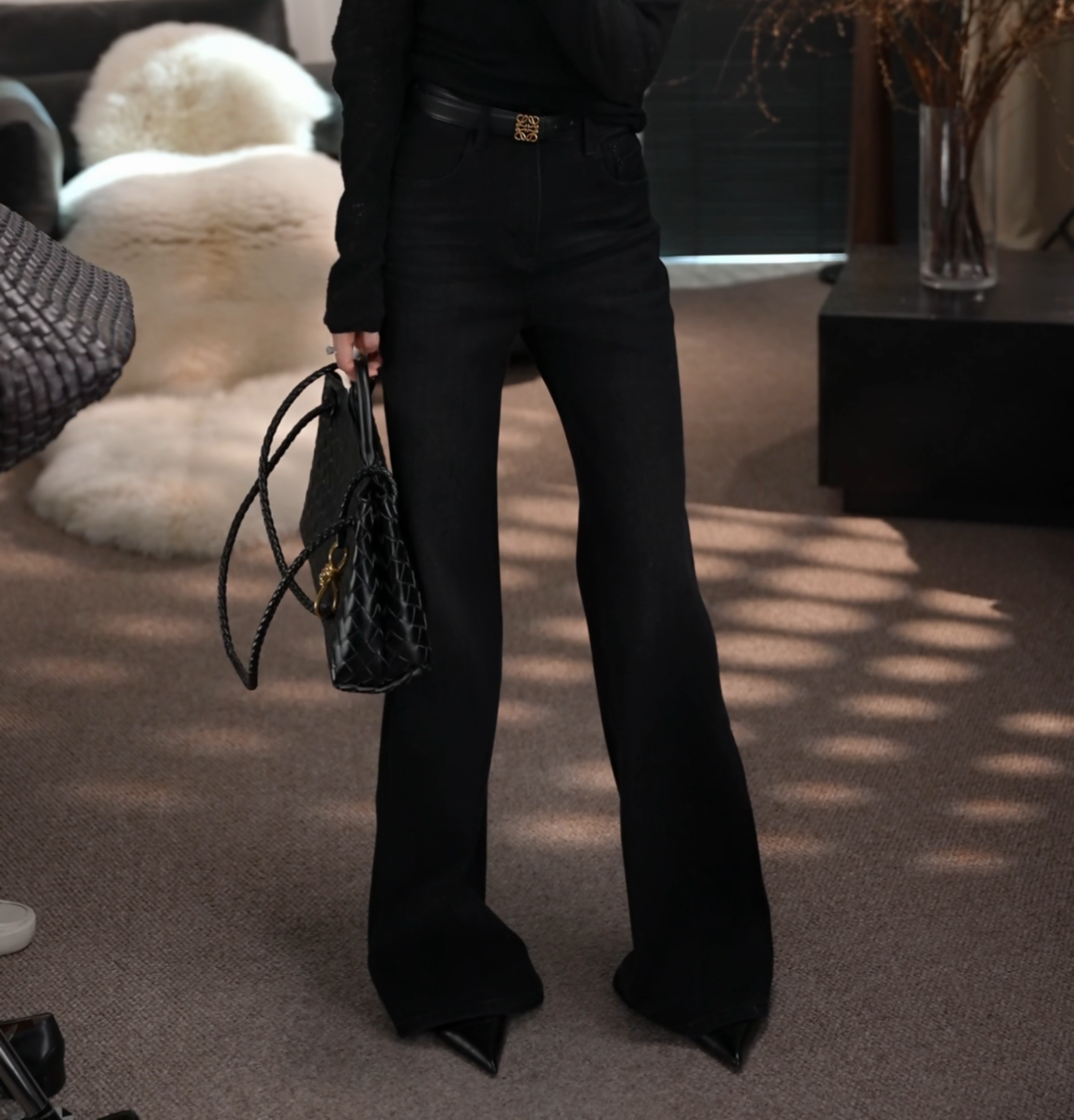 卢尚原创红标喇叭牛仔裤21032