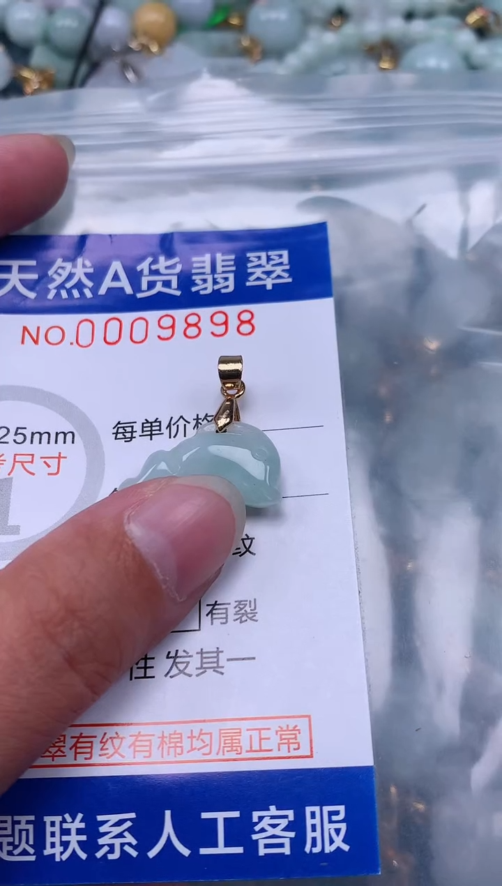 翡翠未镶嵌吊坠(赠链)1