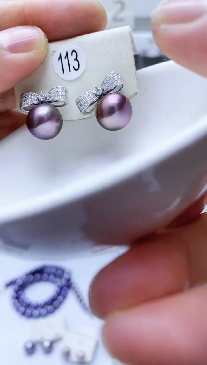 【闪购商品】淡水珍珠耳饰银S925镶嵌113