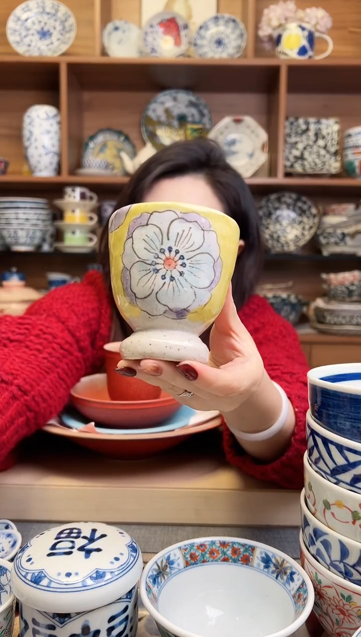 ✨****怪花间流年高脚品茗杯