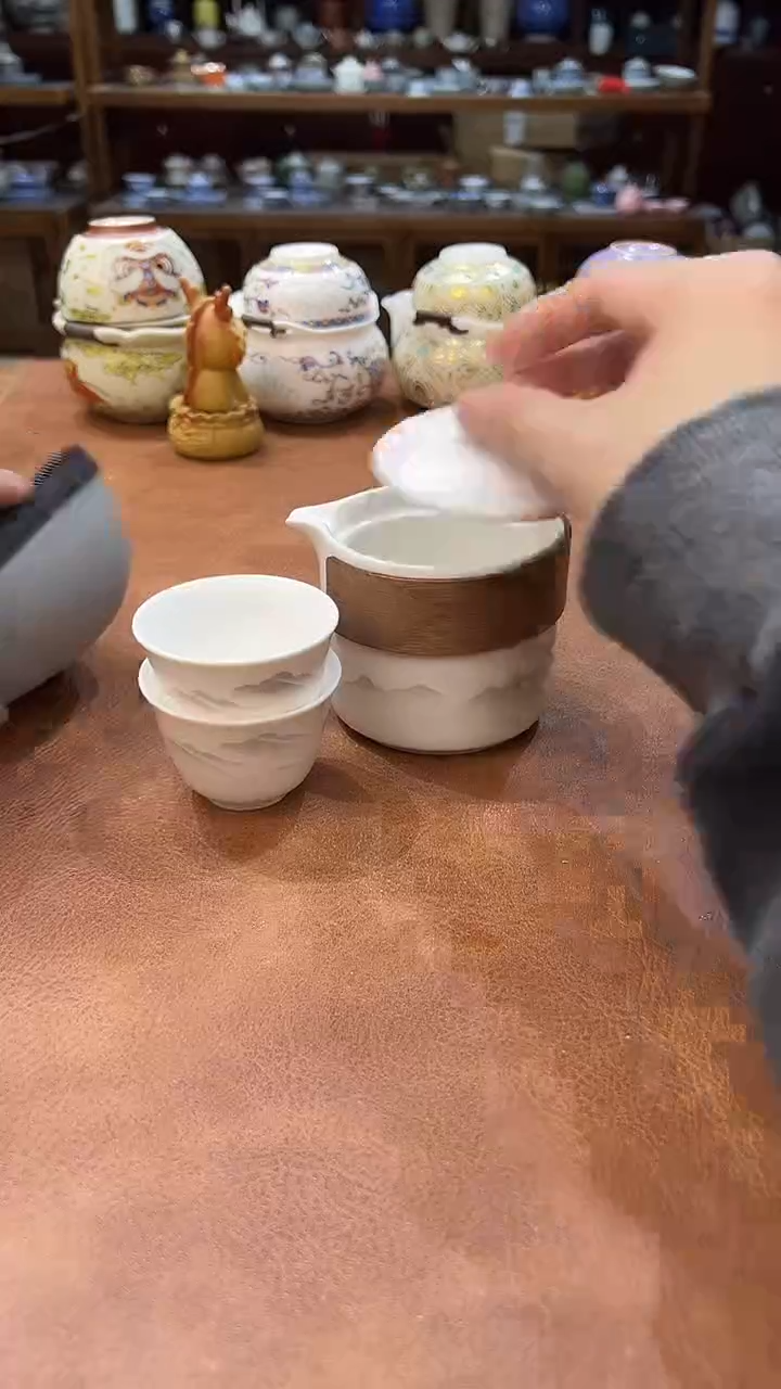 真的很便宜会开片的旅行茶具