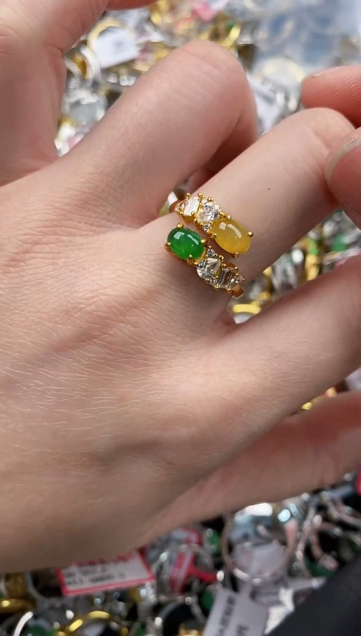 18K金镶嵌戒指翡翠444   1