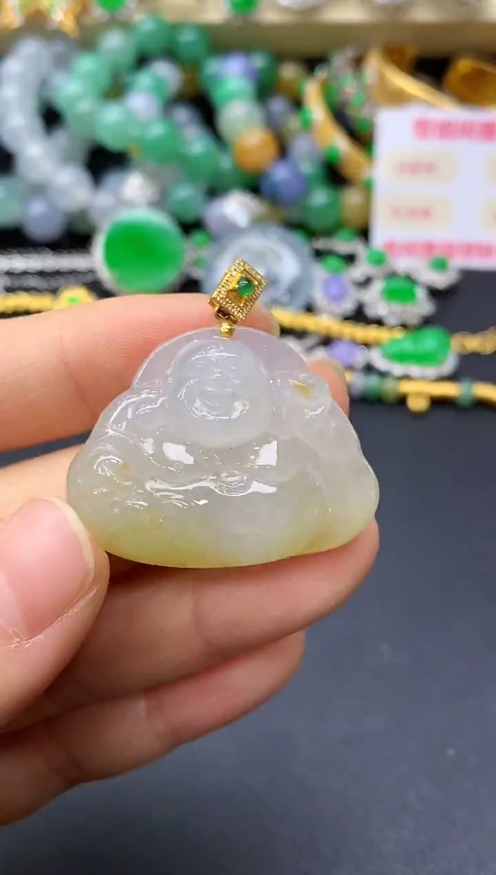 颈饰18K金镶嵌翡翠271-中国好珍宝
