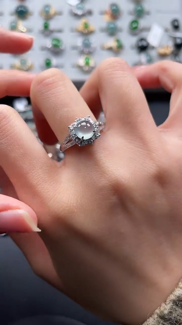 【闪购商品】翡翠戒指银S925镶嵌6547457