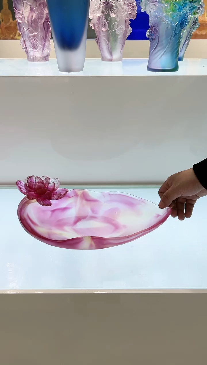 【闪购商品】茶宠古法琉璃花蕊果盘34厘米