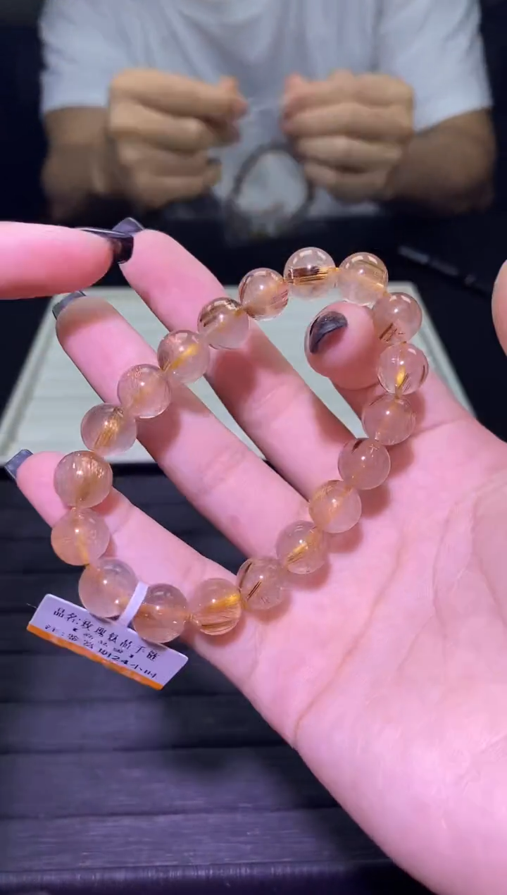 【闪购商品】水晶Q011玫瑰钛晶单圈10mm未镶嵌多样性发其一