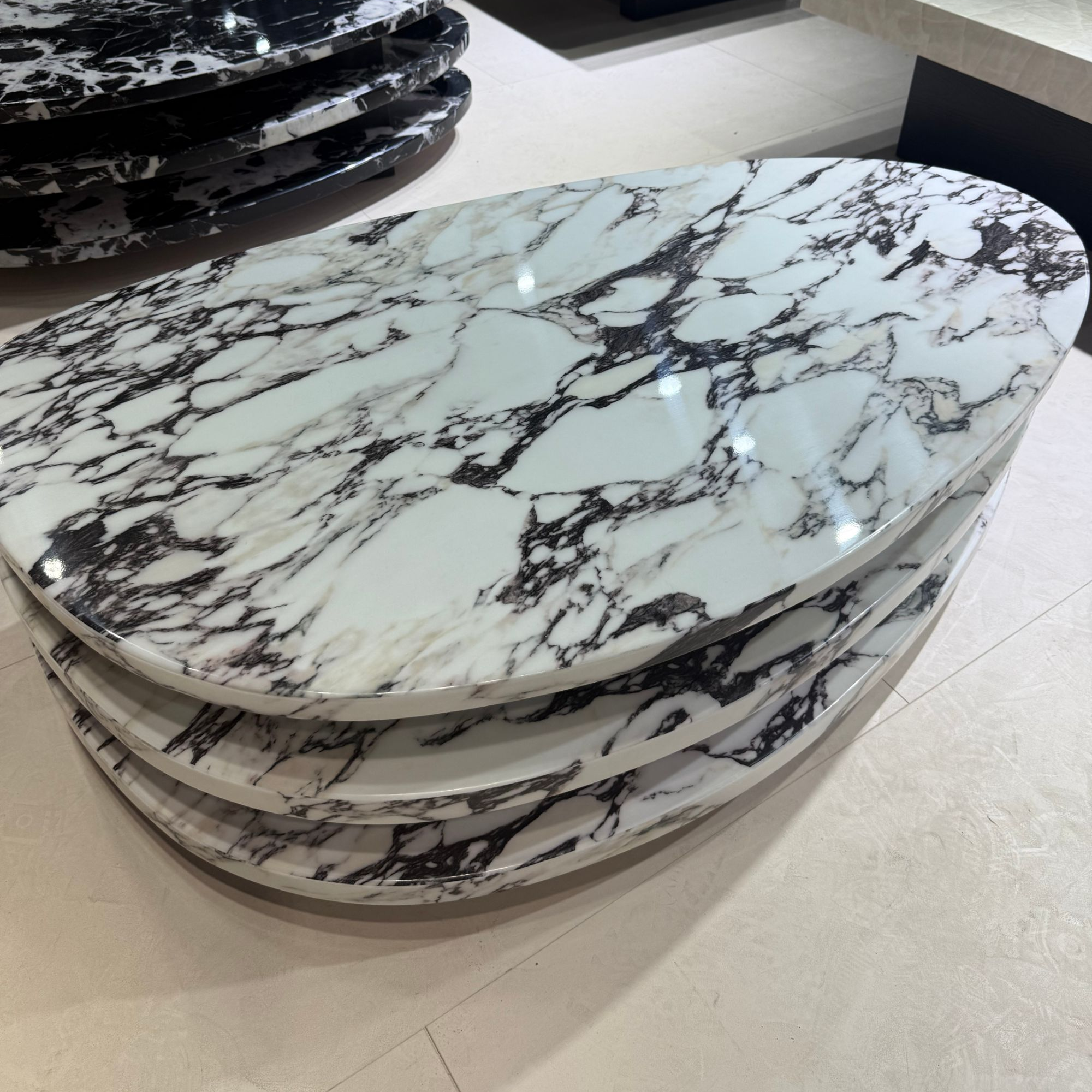 意式极简天然大理石三层轻奢现代长方形茶几客厅高级家用大小户型