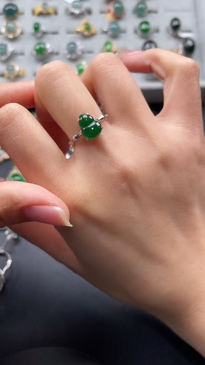 【闪购商品】翡翠戒指银S925镶嵌646546