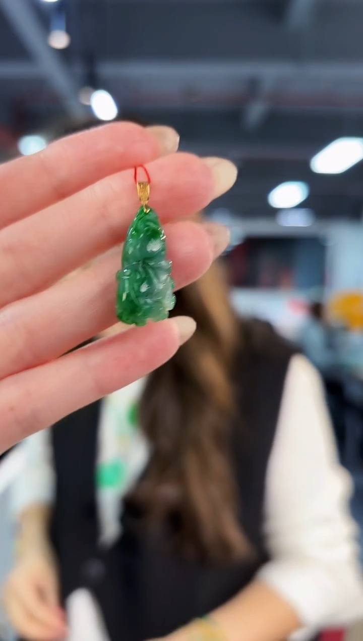 【闪购商品】翡翠颈饰18K金镶嵌缅料A货/支持复检/一件