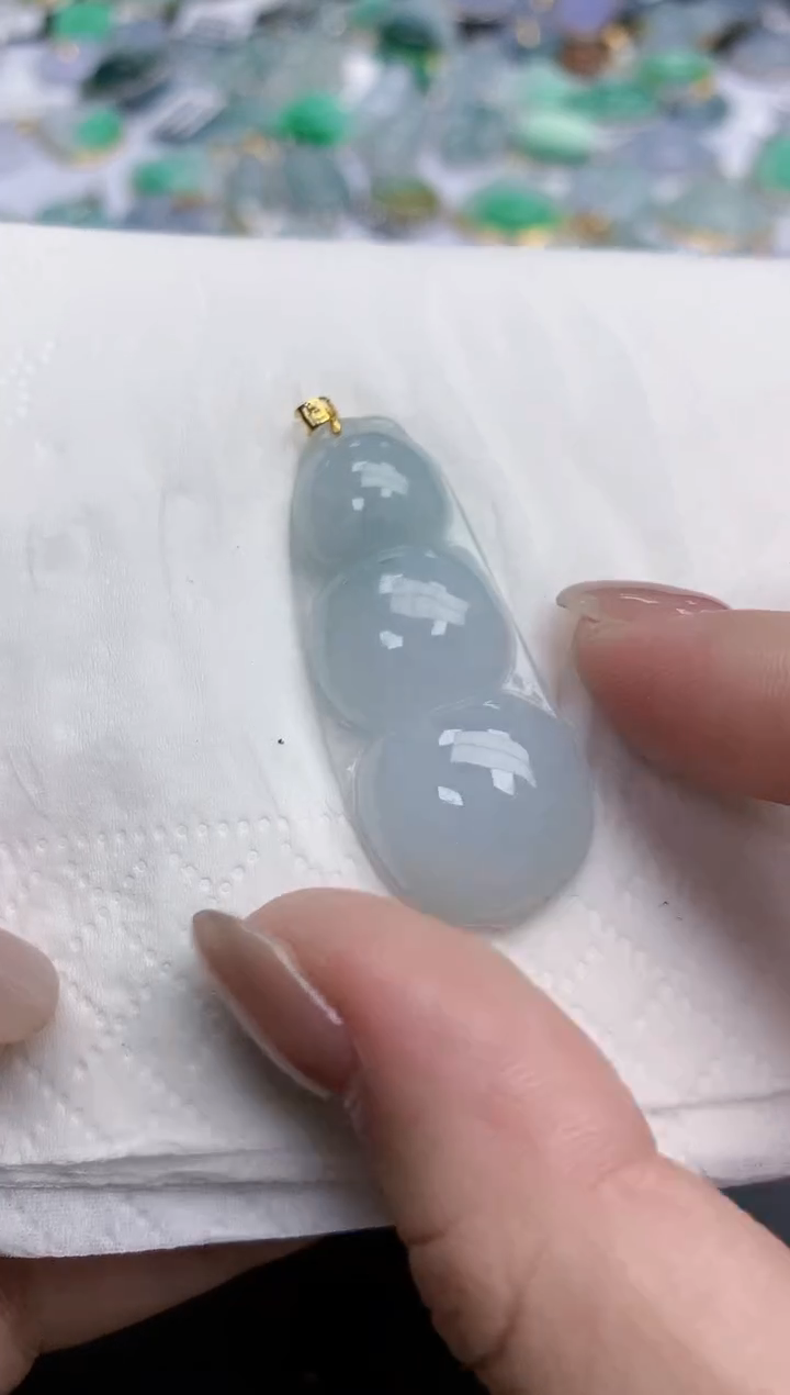 【闪购商品】翡翠颈饰18K金镶嵌天然缅甸翡翠A货