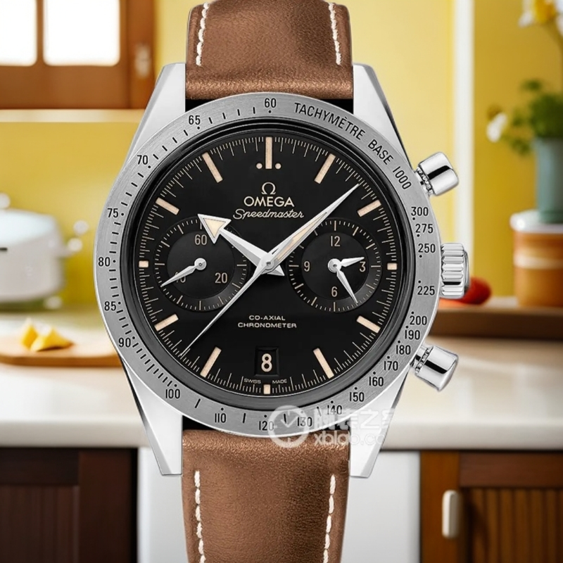 99新 Omega/欧米茄 超霸双眼公价61800表径42 全套准新暖橘色夜光