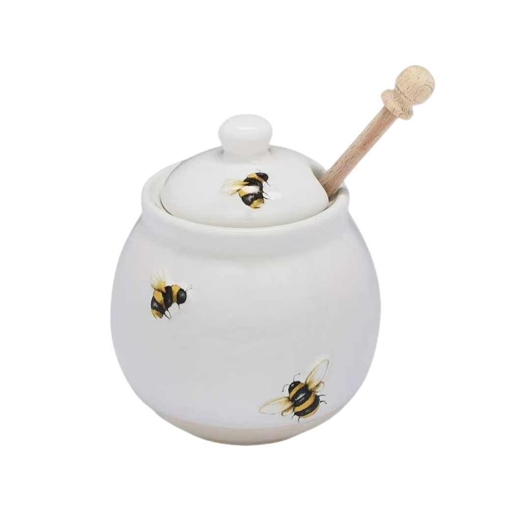 【CKM家】350ML Beautiful Day 蜜蜂糖罐 手工陶瓷唐糖缸 蜜蜂系列