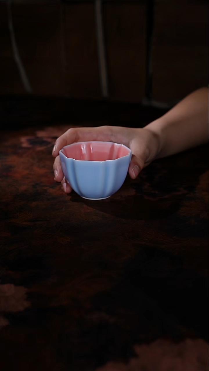 无双色釉瓜棱杯111