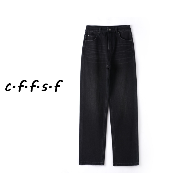 【裁缝方师傅家】秋季高腰黑色牛仔裤小直筒法棍裤九分显瘦百搭女