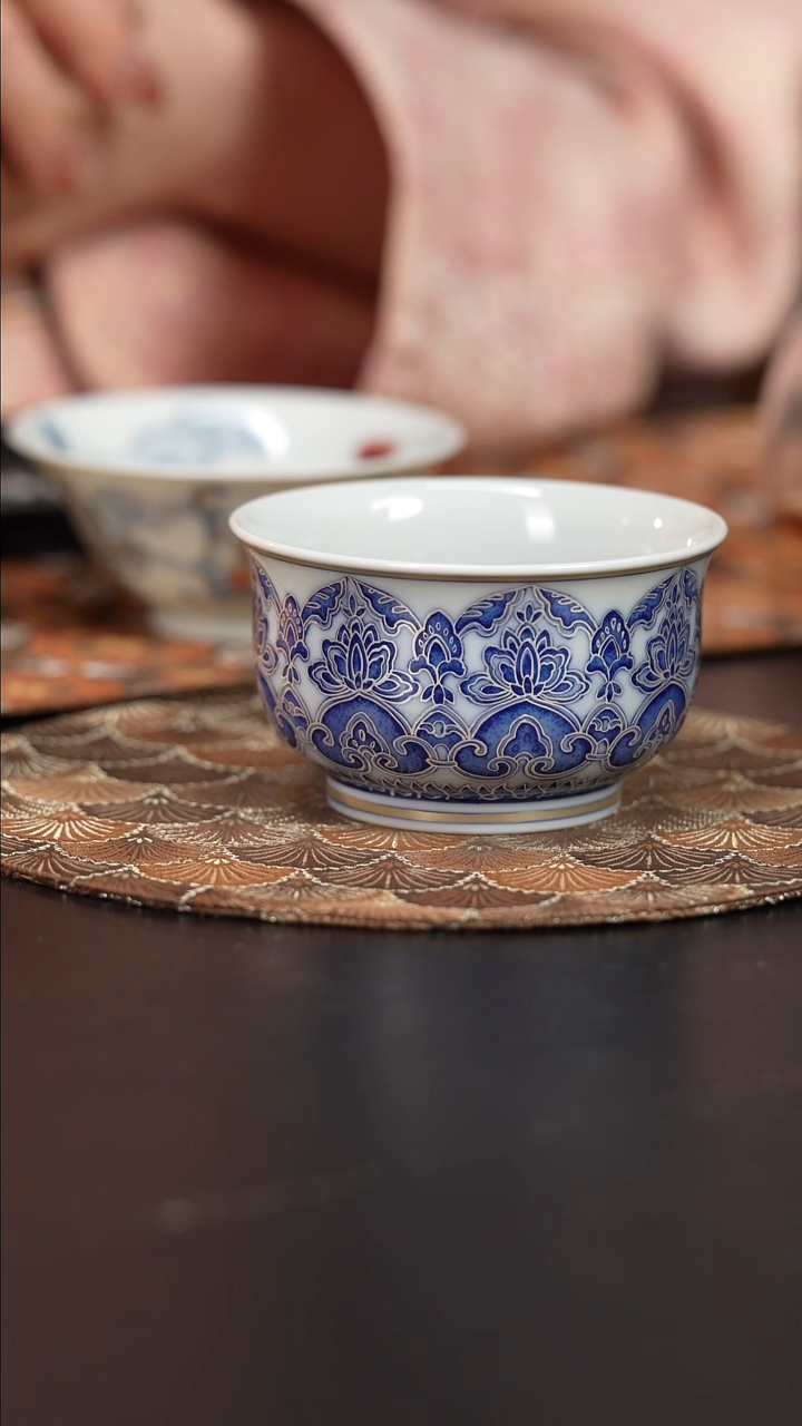 【闪购商品】杯四景堂青花描银