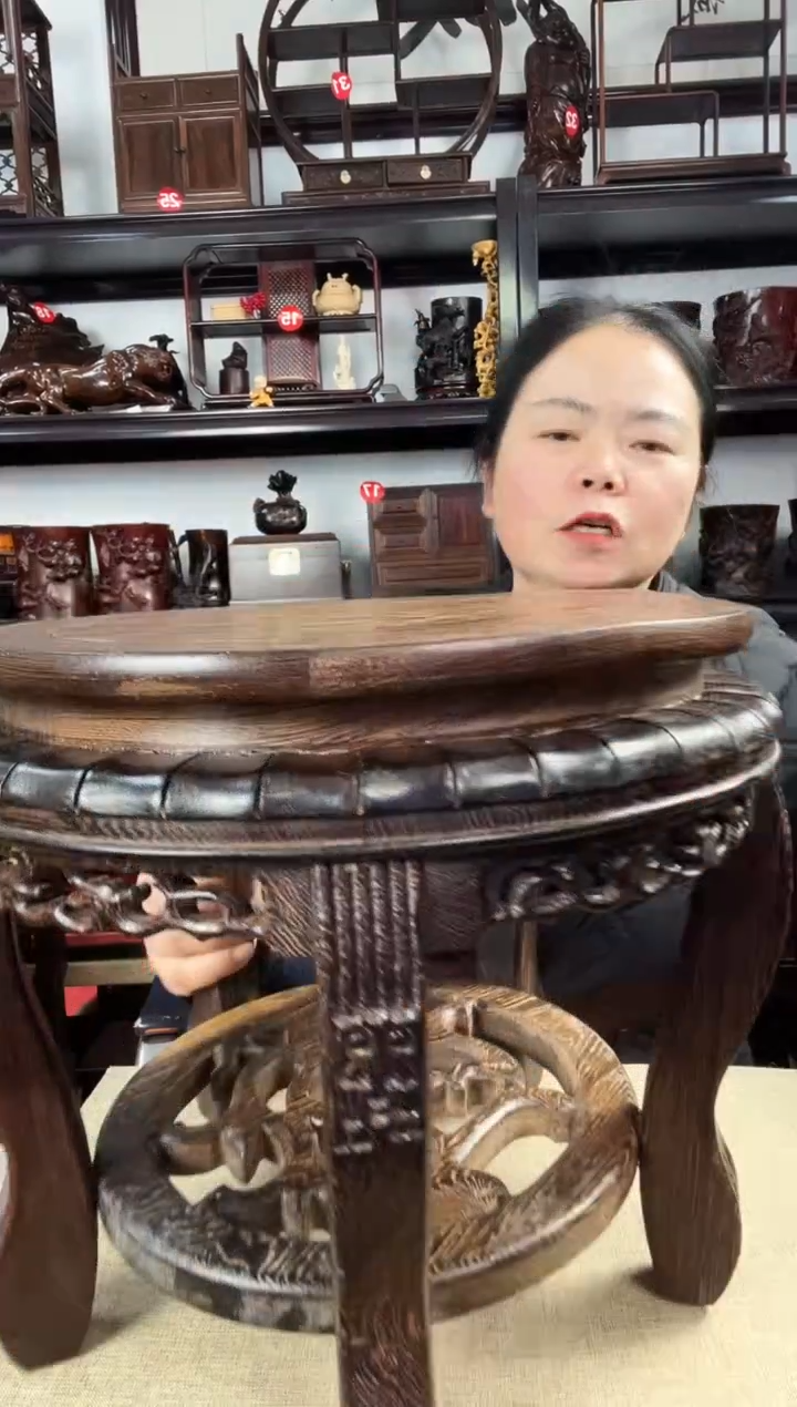 木老李红木工艺品鸡翅木虎头几