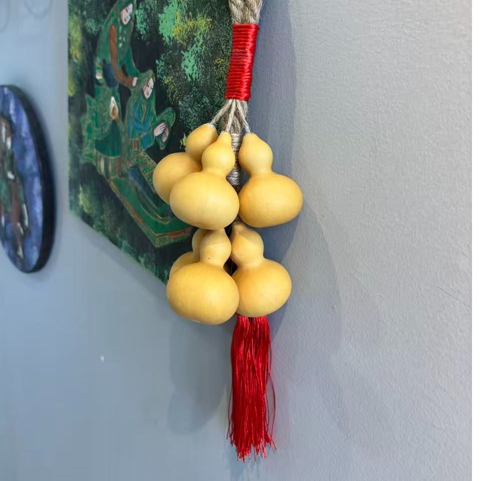 班塔外家居清新6颗原皮耐高温客厅书房玄关红绳葫芦客厅壁挂