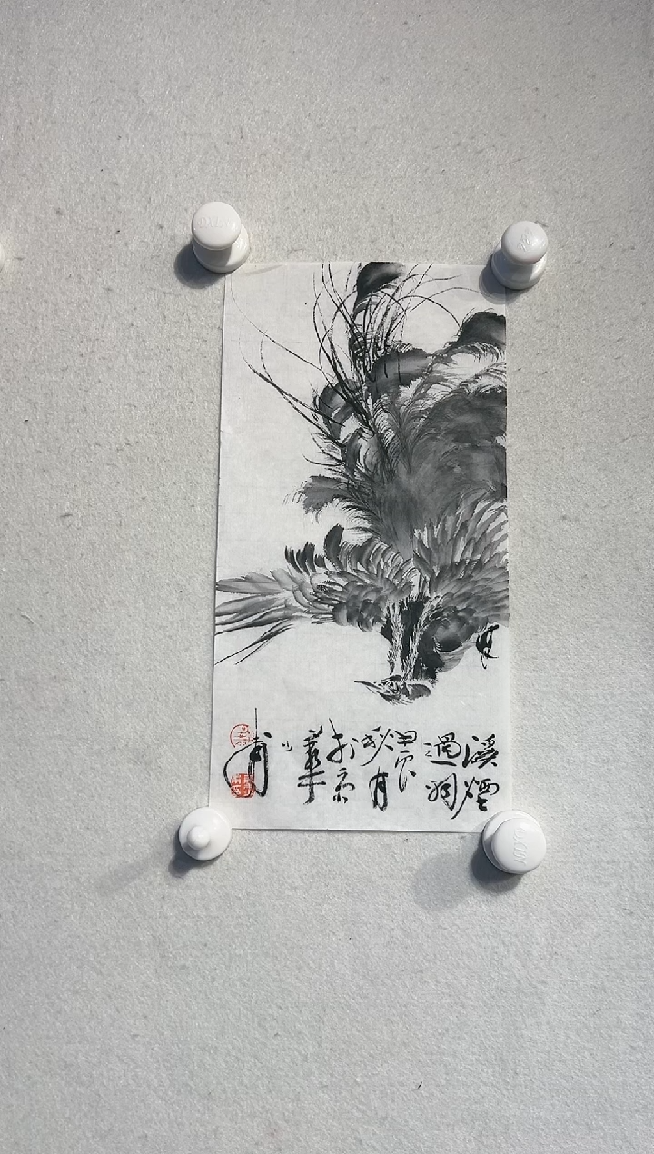 【闪购商品】国画绘画作品-0.5平尺带书法