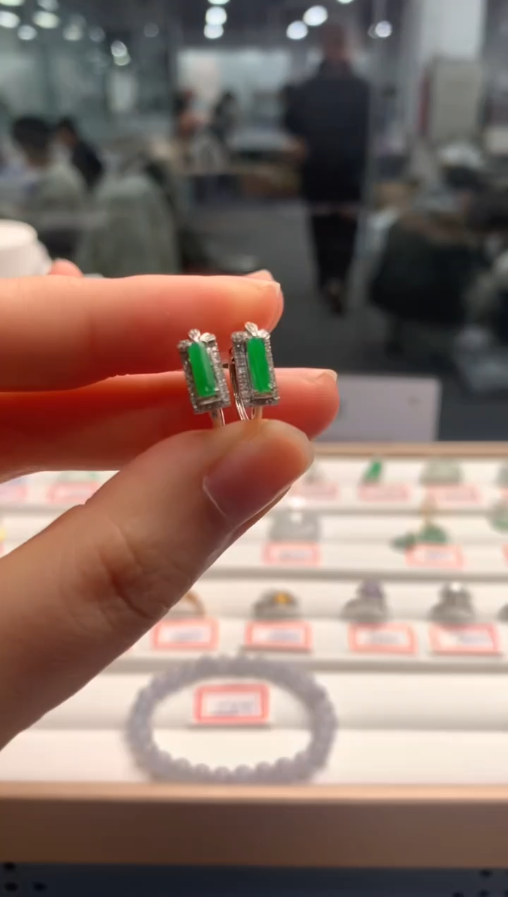 【闪购商品】翡翠颈饰18K金镶嵌翡翠耳饰|不退不换