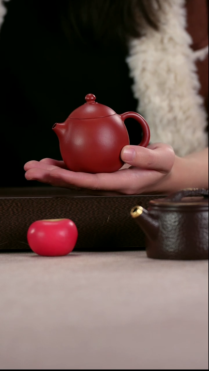 茶壶紫砂生砂朱泥小龙蛋