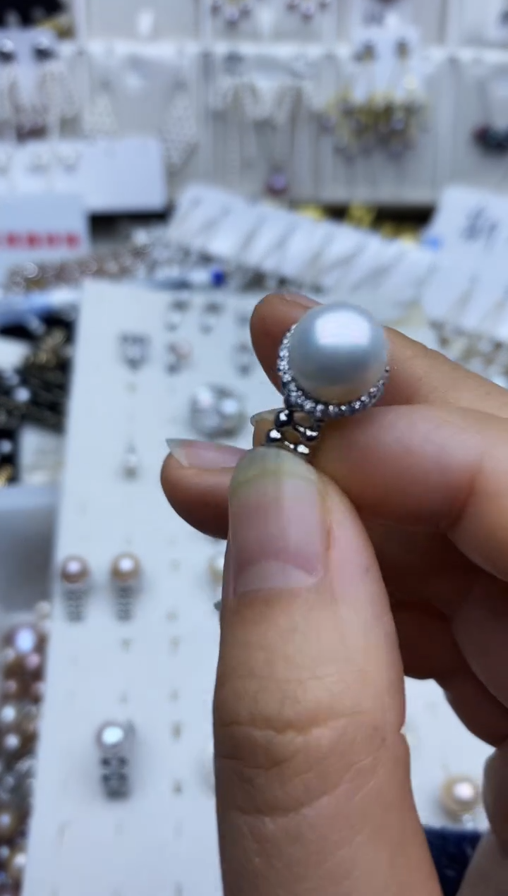 未镶嵌戒指淡水珍珠戒指