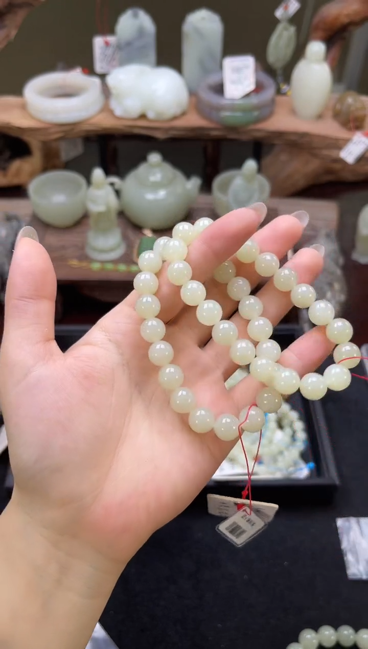 【闪购商品】和田玉未镶嵌手串卡10且末迪克兰 圆珠 多样性发一
