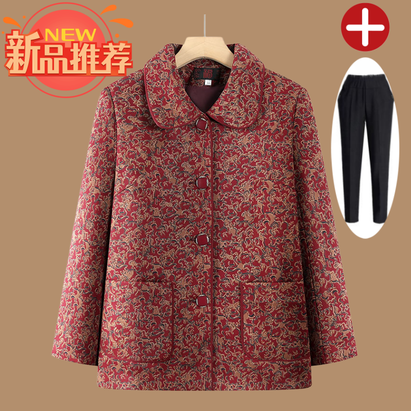 老人老太中国风保暖奶奶装加厚中老年妈妈装冬季春秋老年人加绒