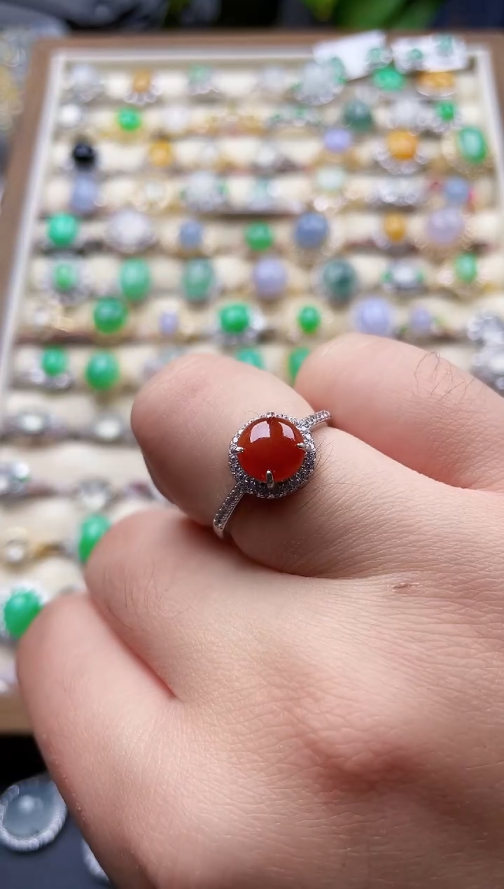 银S925镶嵌戒指翡翠31