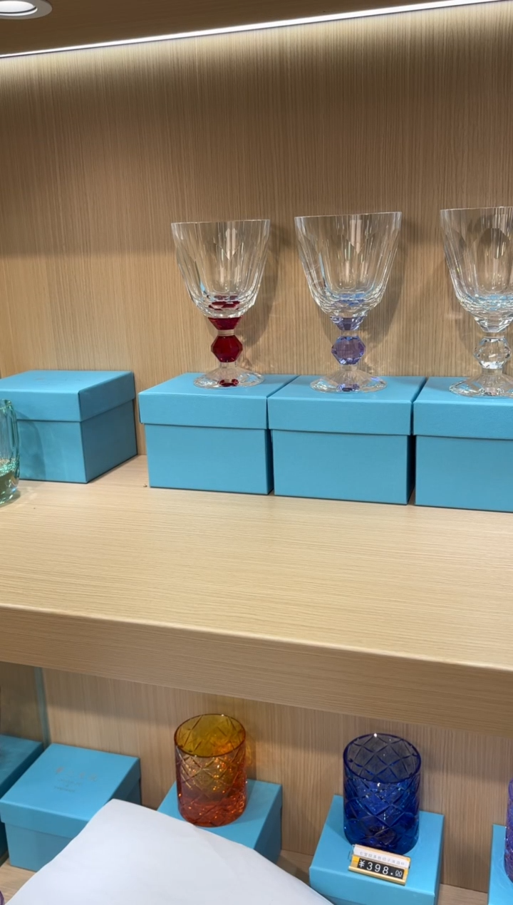直播间三只 红色 粉色 透色高脚杯