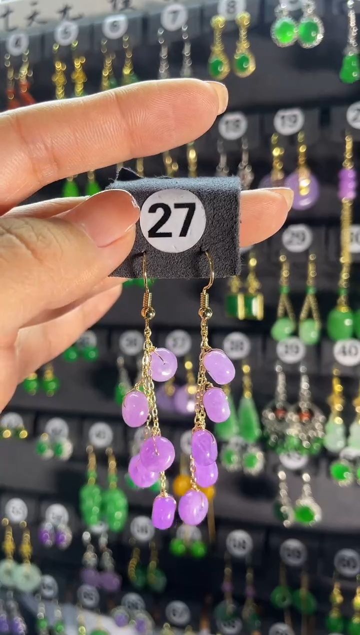 【闪购商品】翡翠耳饰银S925镶嵌27..